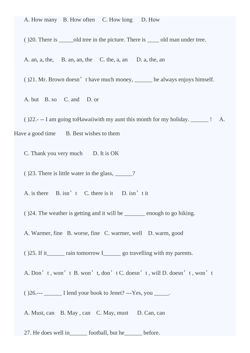 2025年广州市大联盟小升初英语真题含答案_第3页