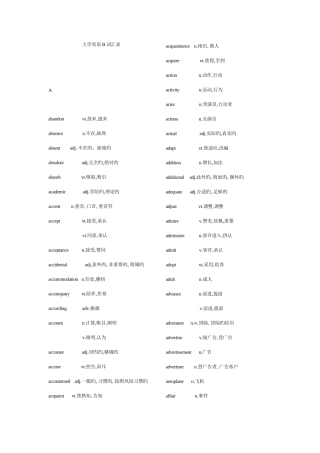 2025年电大网考英语词汇
