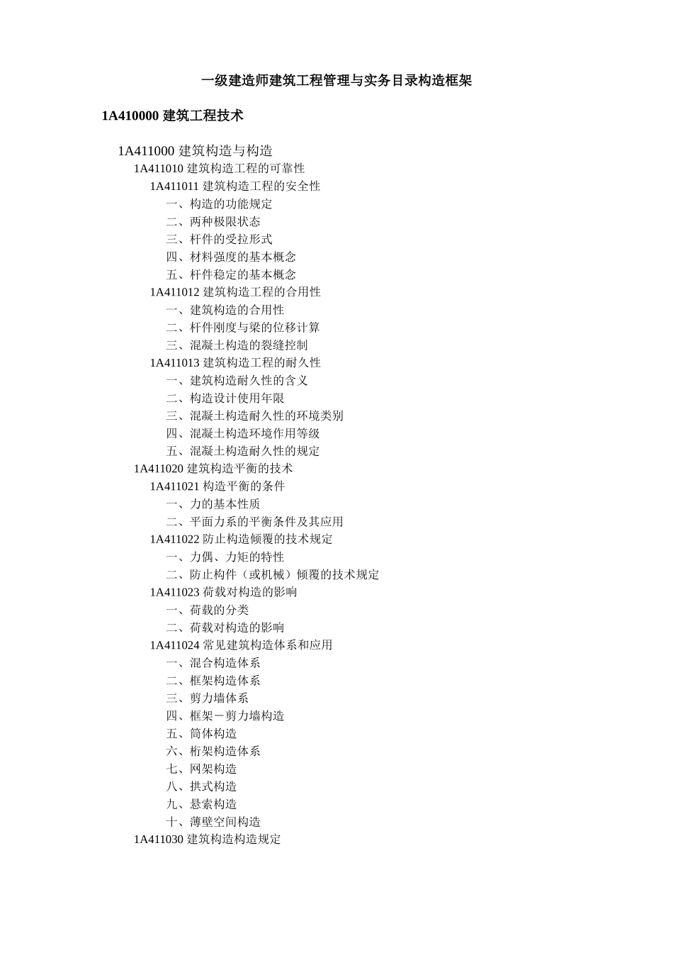 2025年一级建造师建筑工程管理与实务教材目录_第1页