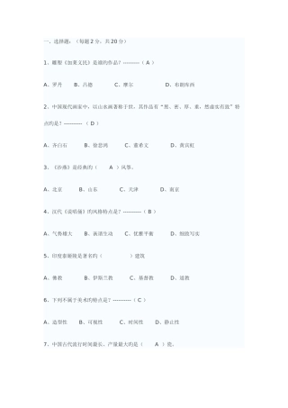 2025年美术招考试题