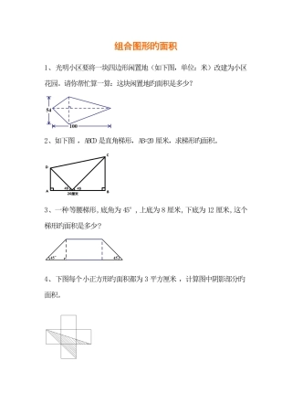 2025年小升初数学复习专题组合图形的面积打印版