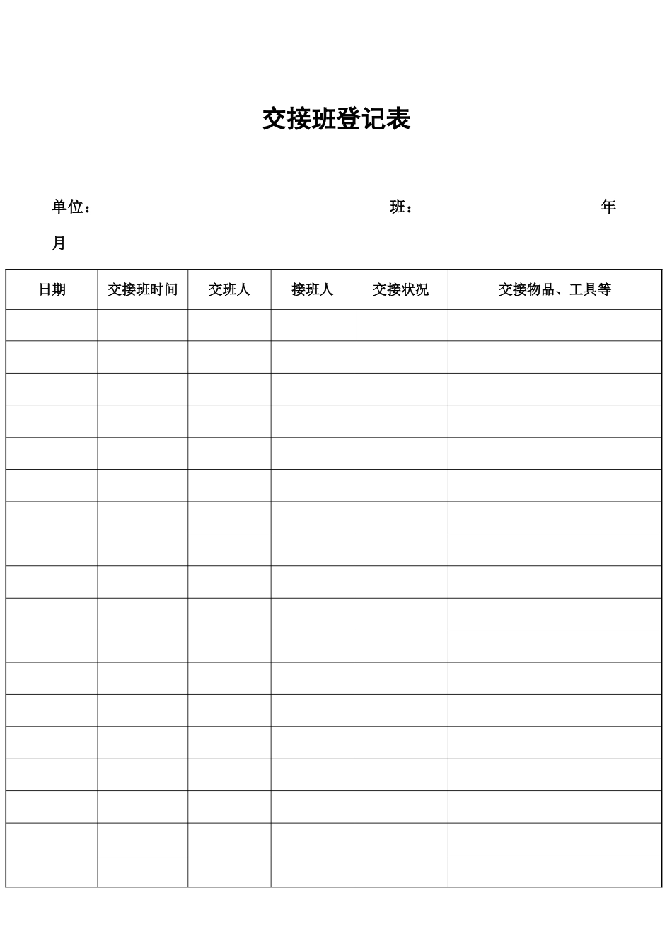 2025年联络处物业管理工程部全套表格_第1页