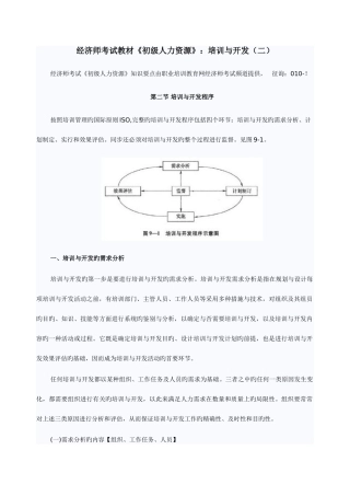 2025年经济师考试教材初级人力资源培训与开发