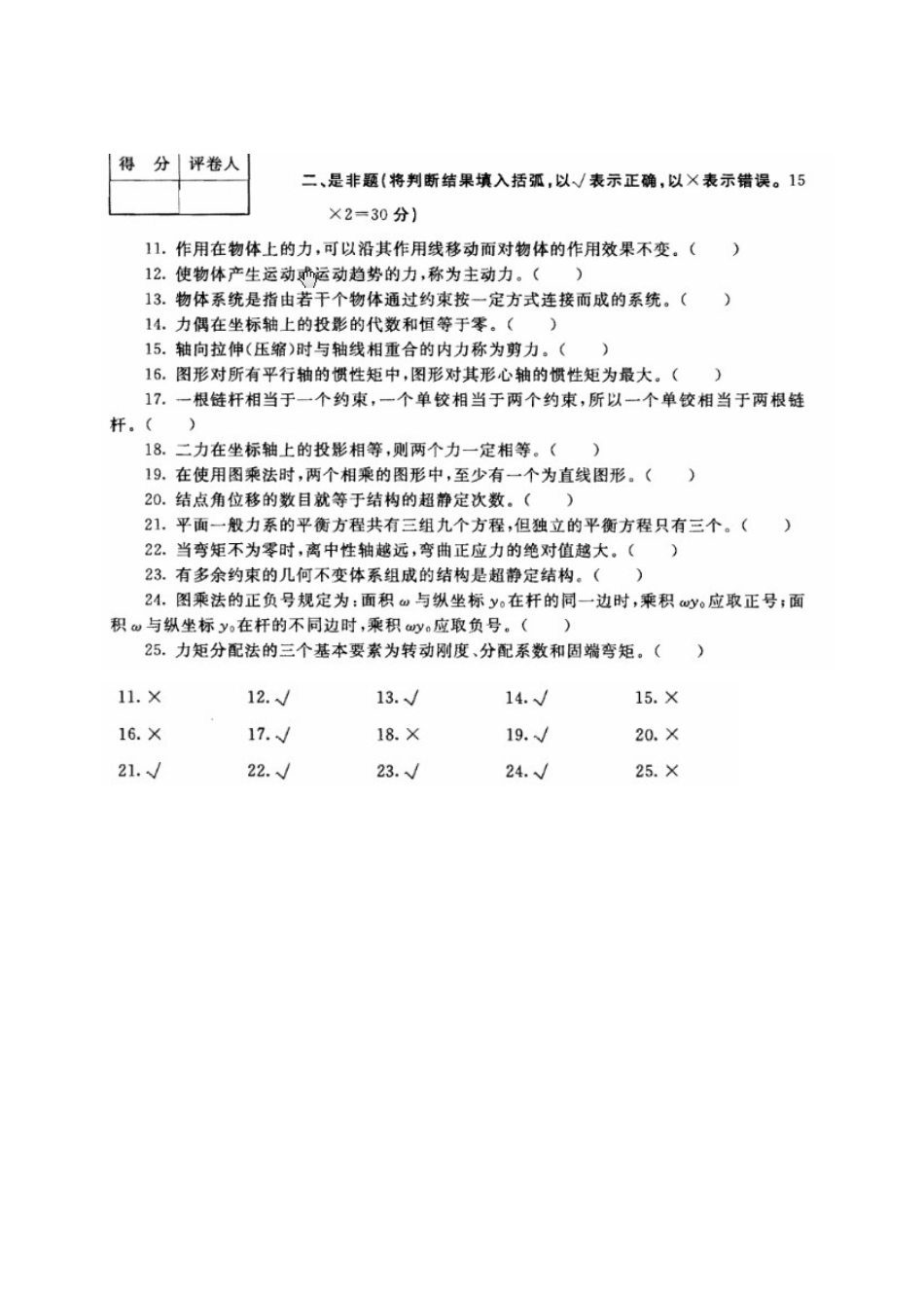 2025年电大专科建筑力学试题_第3页