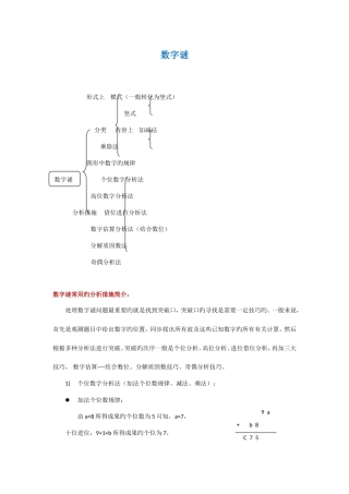 2025年小升初数字谜解题全攻略