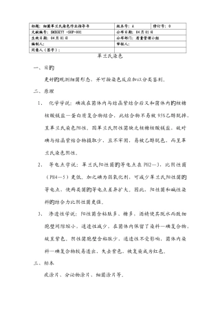 2025年细菌革兰氏染色作业指导书题库