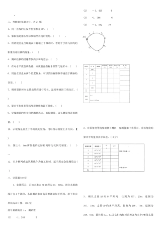 2025年建筑测量春电大考试复习资料