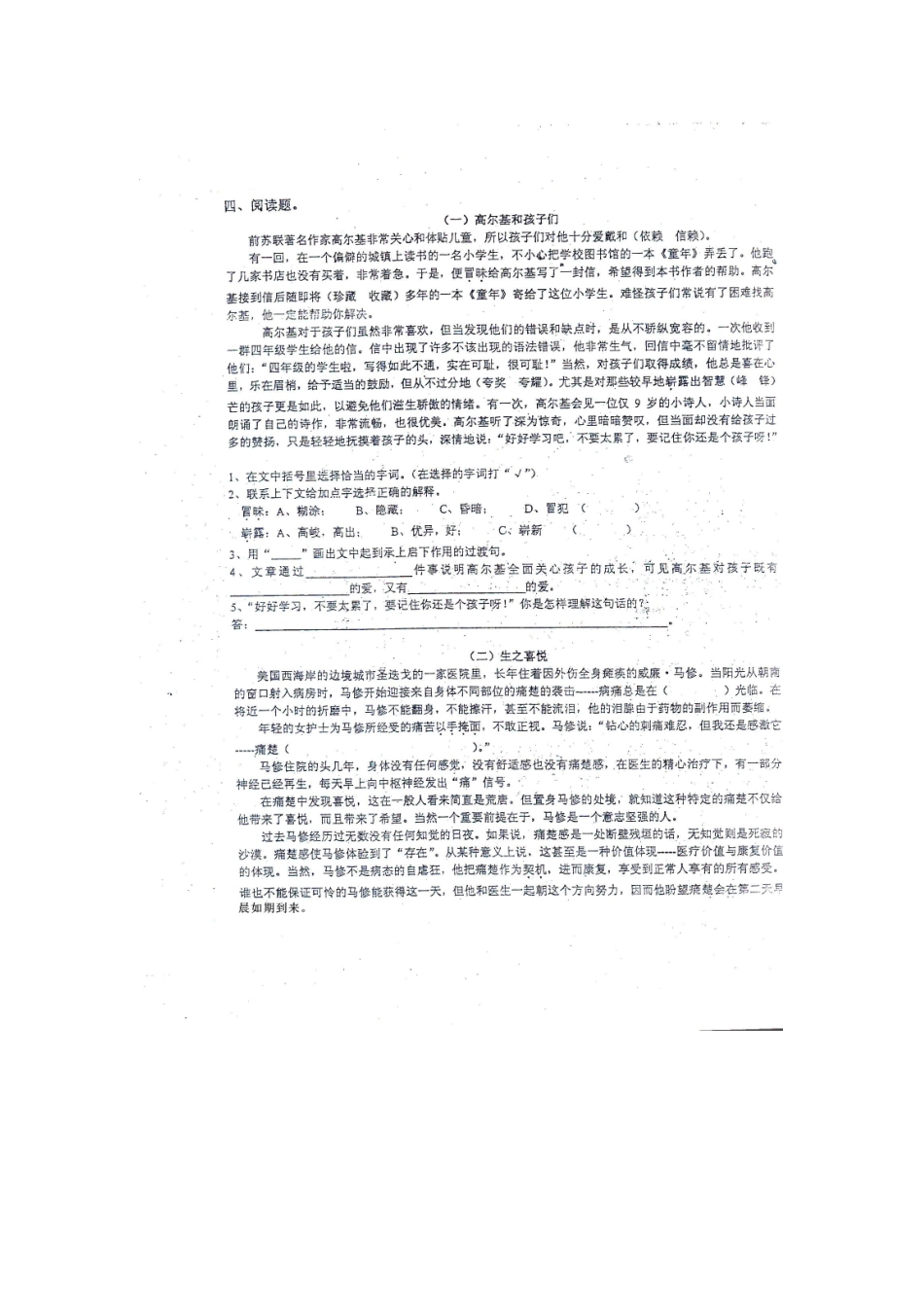 2025年稼轩中学小升初考试语文试卷及答案_第3页