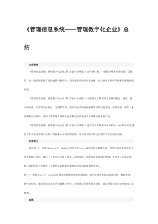 2025年管理信息系统管理数字化公司要点总结