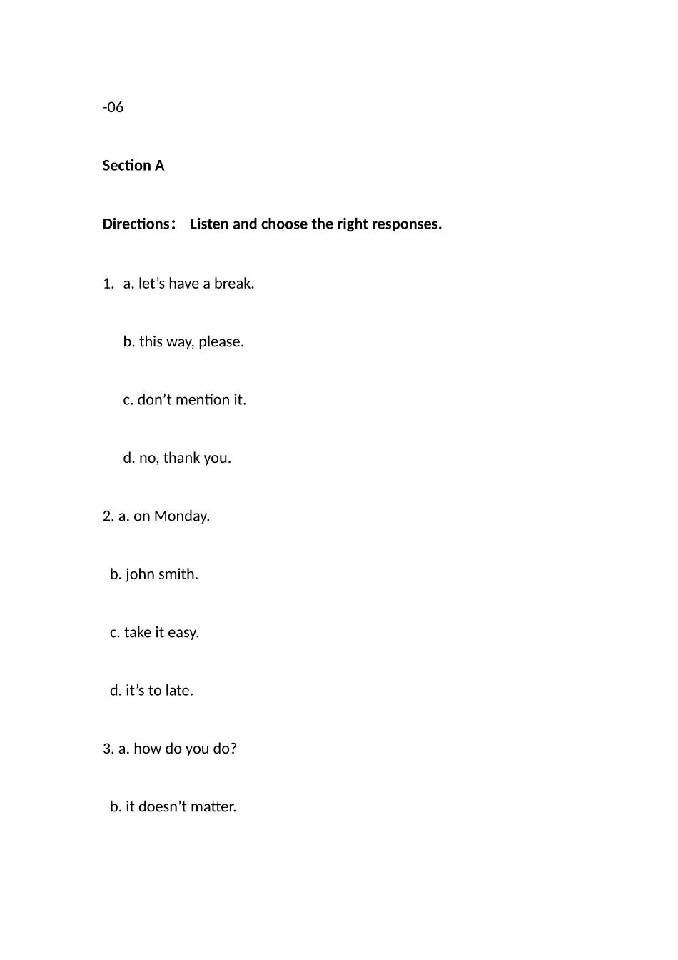 2025年英语B级测试听力真题_第1页