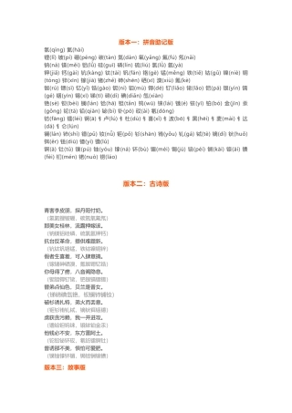 初中化学元素周期表顺口溜