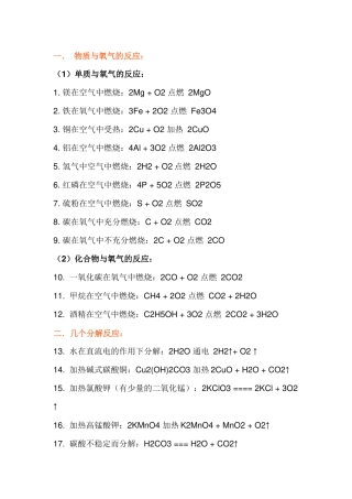 初中化学重77个必背公式