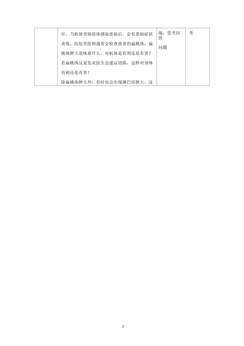 高中生物选修1(新教材)教学设计2：4-1-免疫系统的组成和功能教案 人教版_第2页