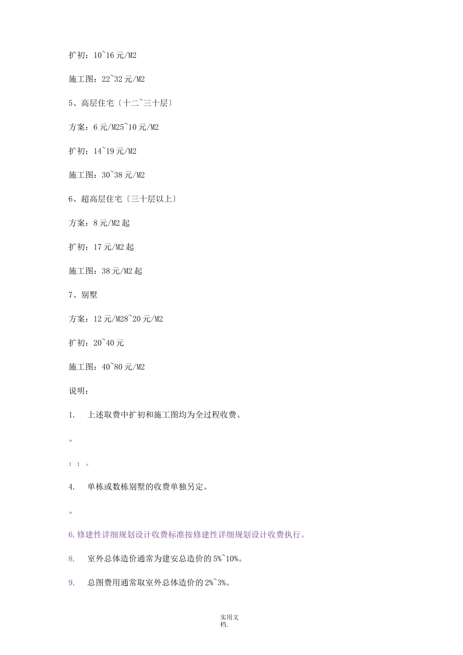 2021建筑设计收费参照标准_第2页