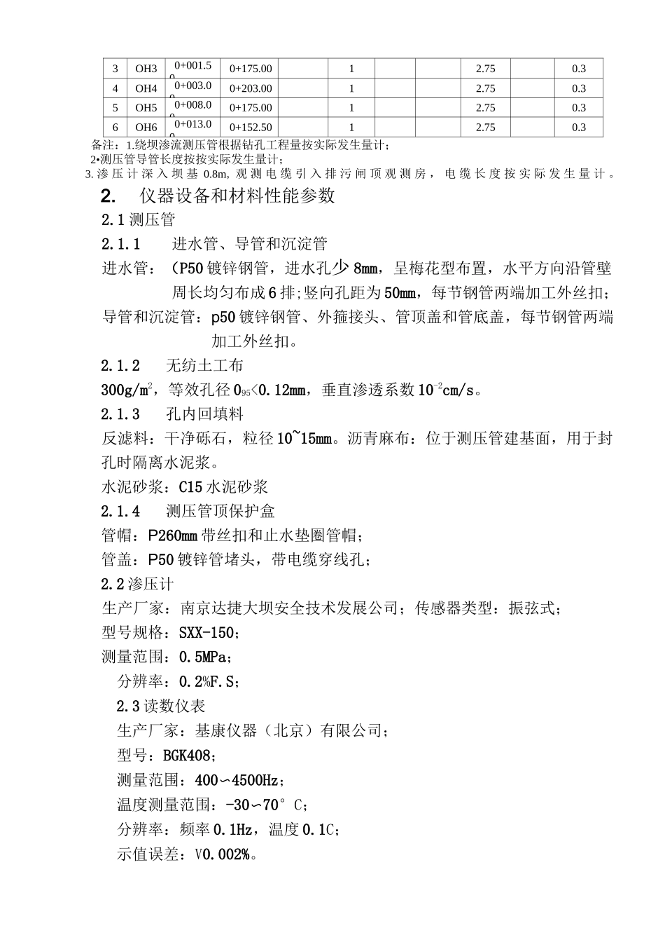 渗压计及测压管施工工艺方案_第2页