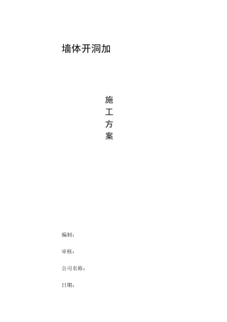 墙体开洞施工方案1