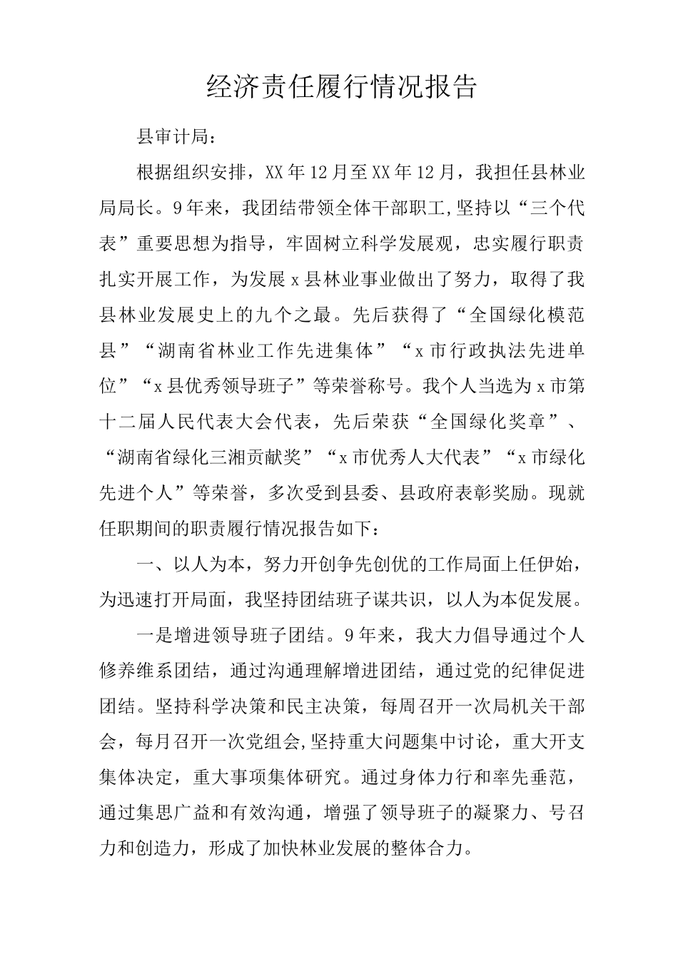 经济责任履行情况报告_第1页
