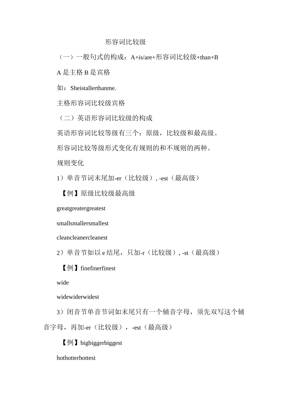 英语语法总结：初中英语形容词比较级最高级精讲_第1页