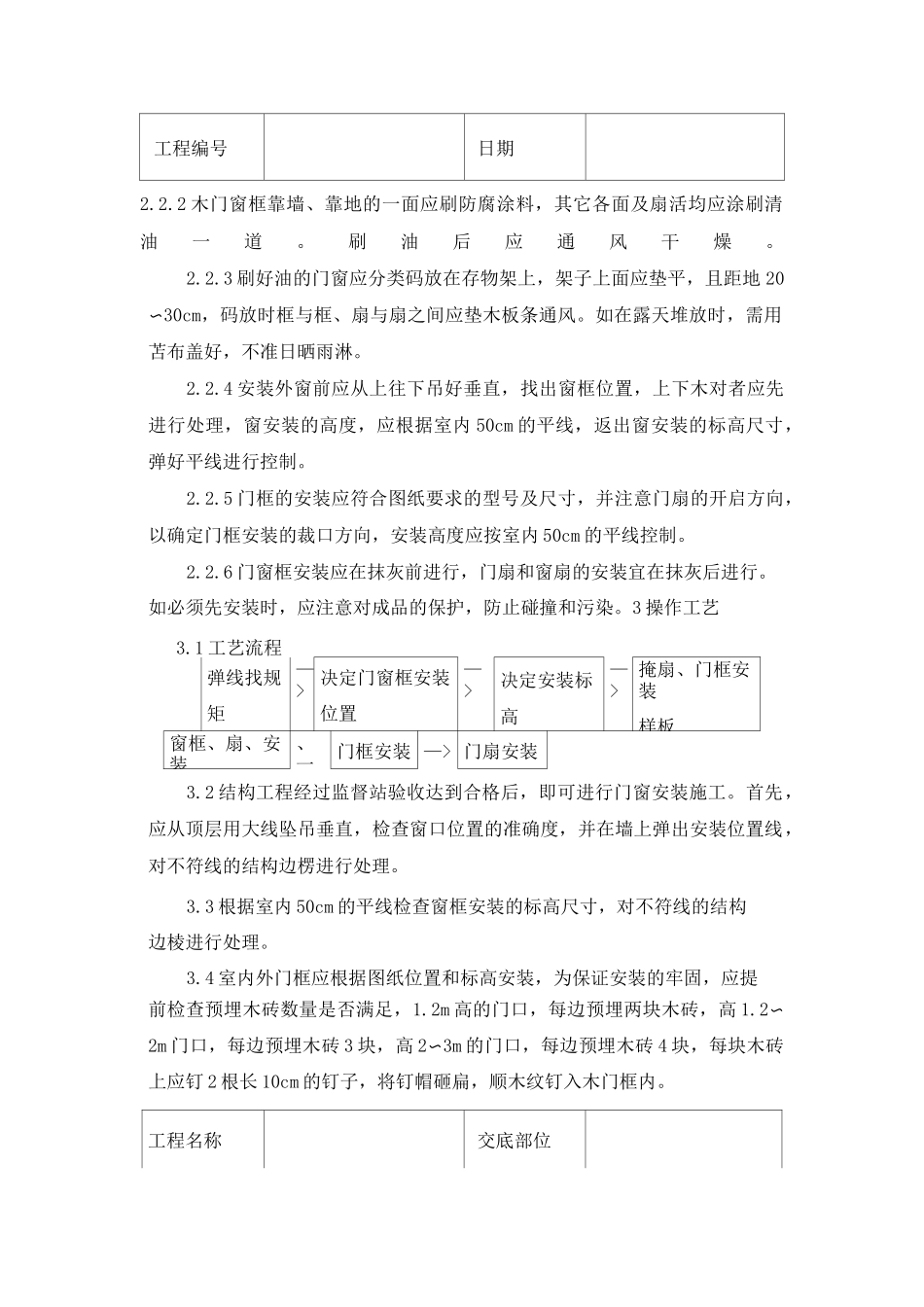 木门窗安装施工技术交底_第2页