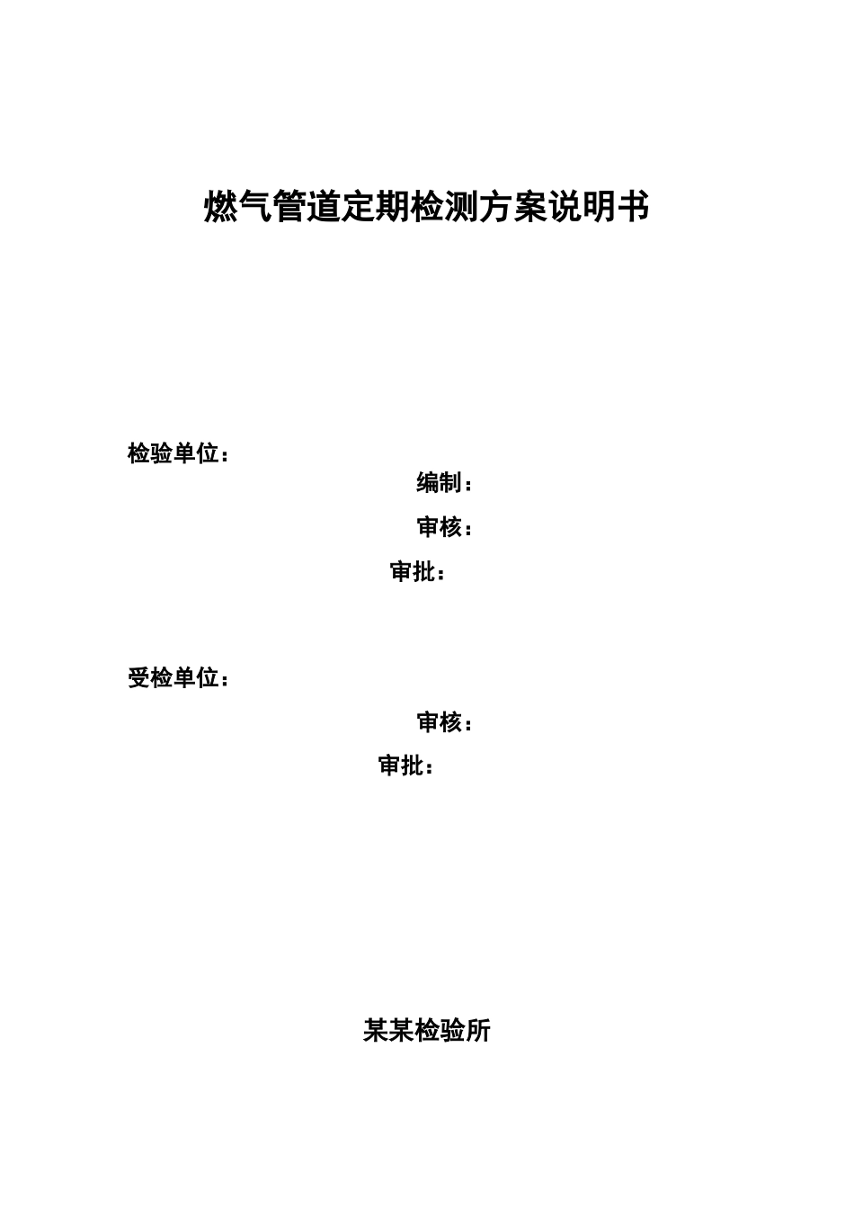 燃气管道定期检测方案说明书_第1页