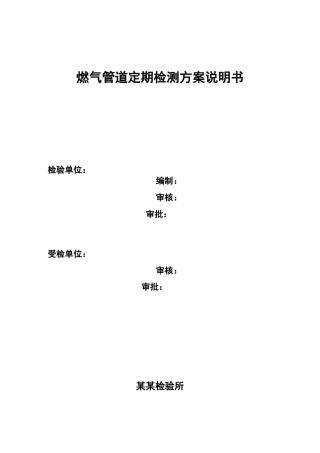 燃气管道定期检测方案说明书