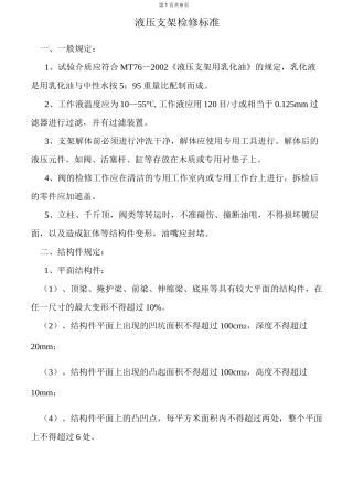 液压支架检修标准