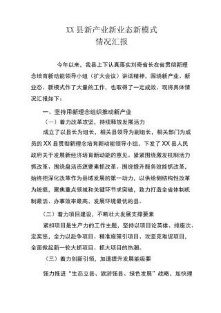 XX县新产业新业态新模式
