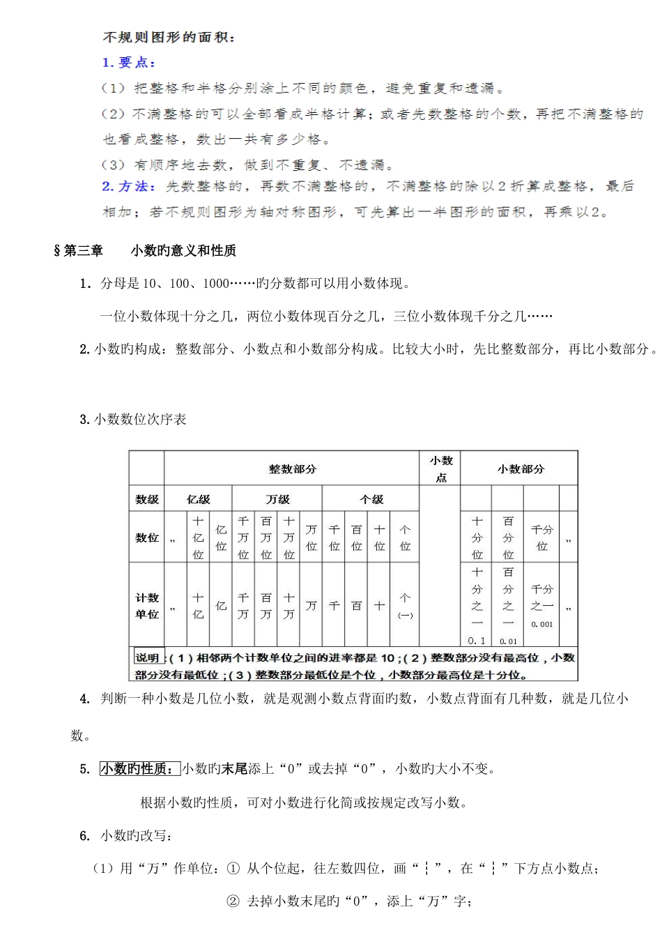 2025年新苏教版五年级上册数学知识点总结_第3页
