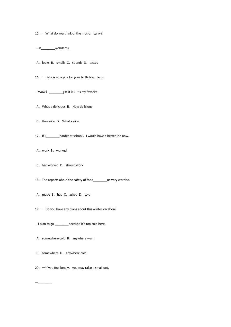 2025年浙江省高等职业技术教育招生考试英语_第3页