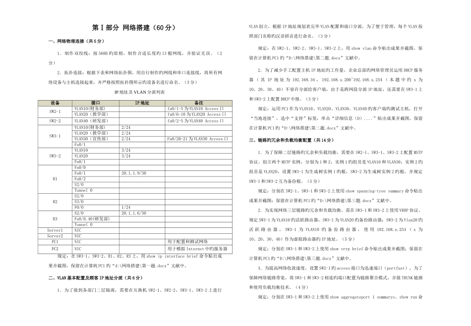 2025年计算机网络管理员操作技能试卷_第2页