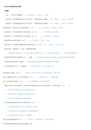 2025年电大会计电算化理论题