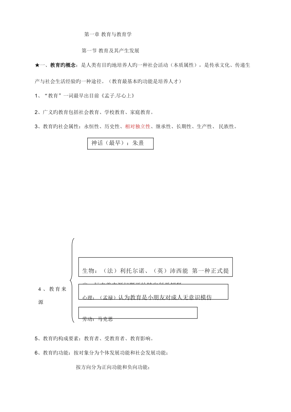 2025年教师招聘笔试教育学各章知识点整理总结山香终结版_第1页