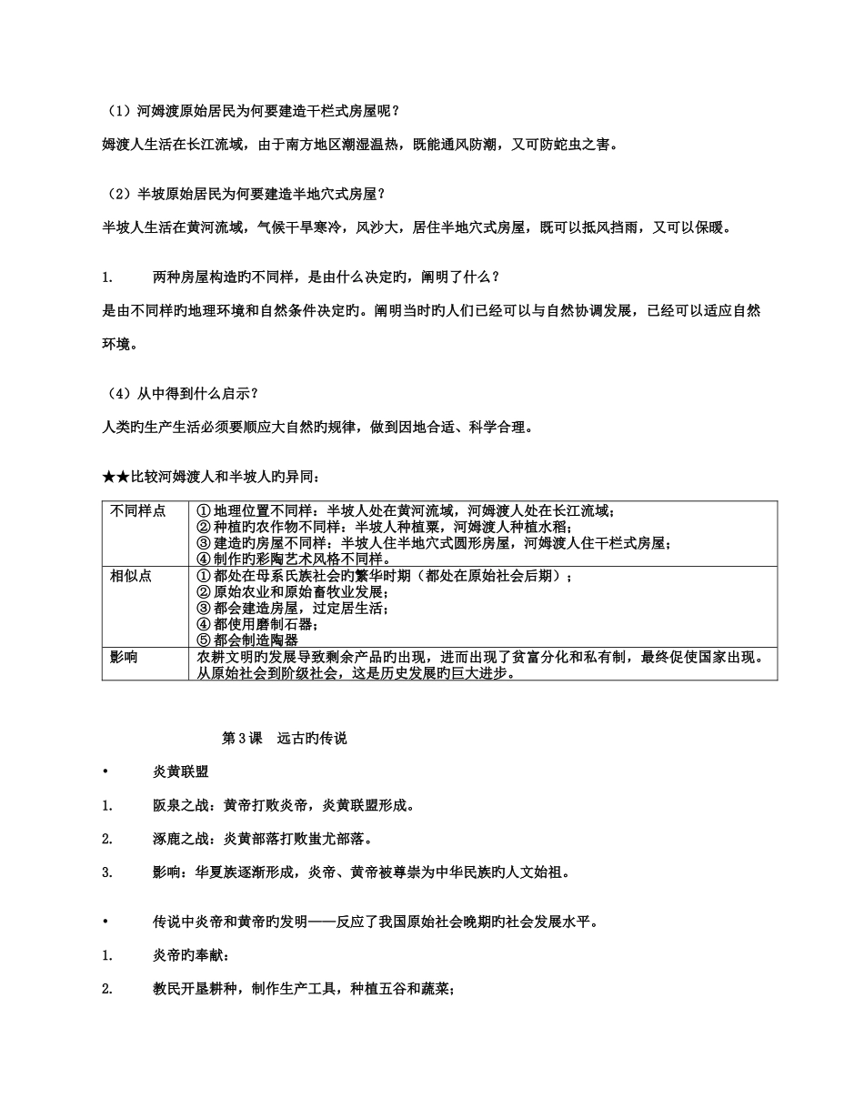 2025年人教版七年级上册中国历史知识点总结归纳_第3页