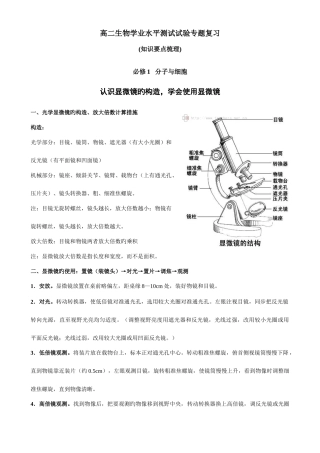 2025年生物实验专题复习适用于学业水平测试