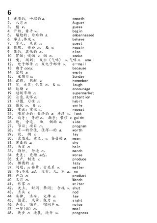 2025年中考必背单词乱序版