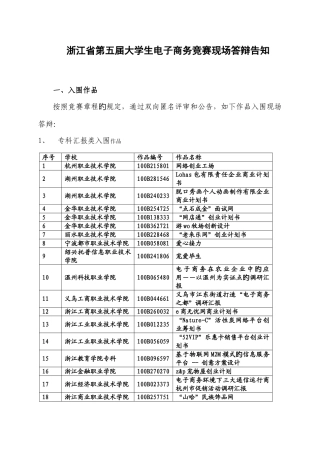 2025年浙江省大学生第四届电子商务竞赛复赛报到与答辩须知