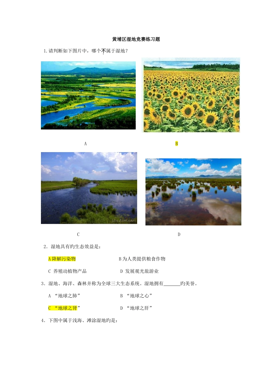 2025年湿地竞赛练习题_第1页