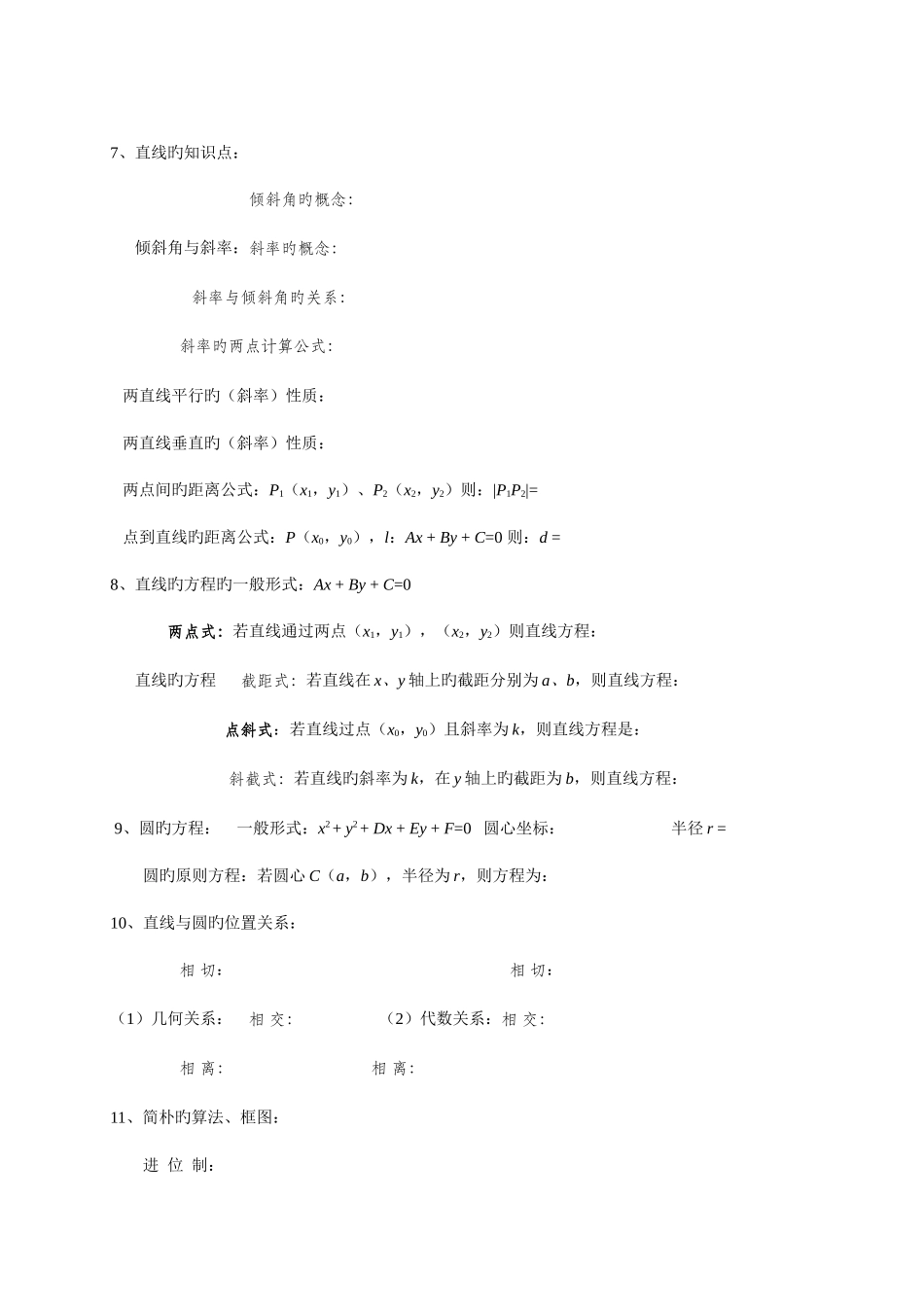 2025年湖南省学考数学科常见知识点归纳_第2页