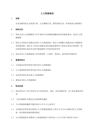 2025年集团公司全套人力资源规划方案制度