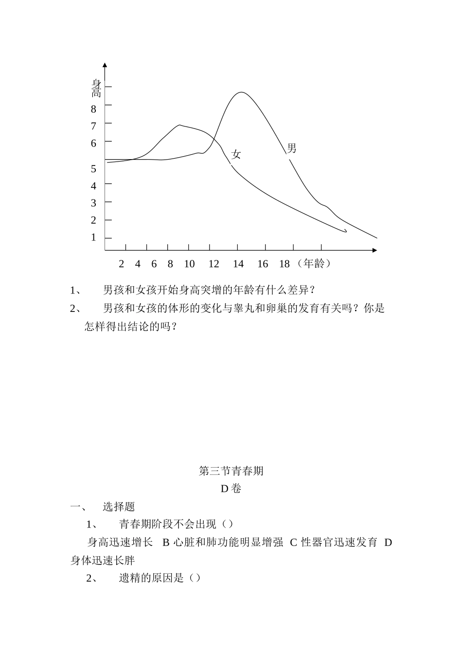 2025年七年级生物下册知识点同步检测试题_第3页