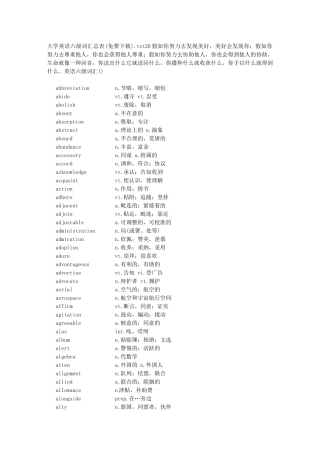 2025年大学英语六级词汇总表