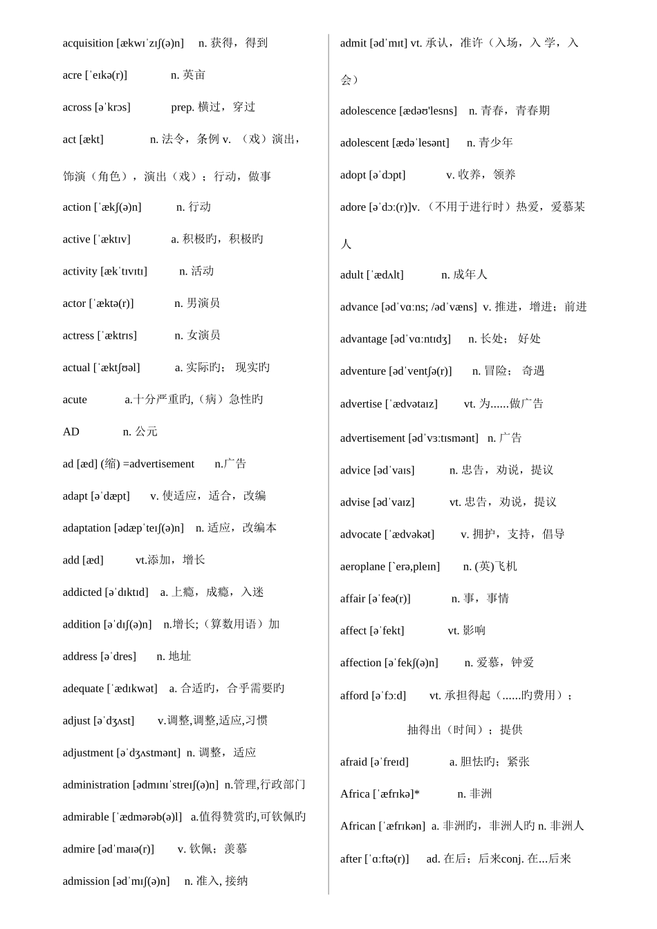 2025年江苏省高中英语必背单词词汇3500带音标_第2页