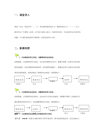 2025年牛顿第二定律的应用知识点总结和练习