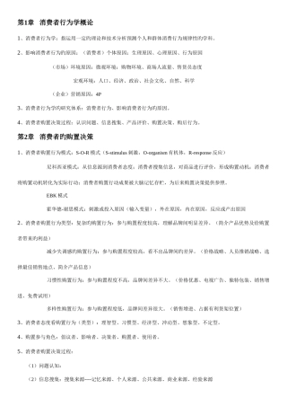 2025年消费者行为学知识点及术语扫盲