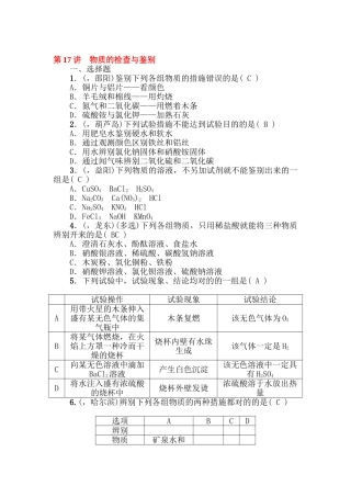 2025年中考化学考点跟踪突破复习测试