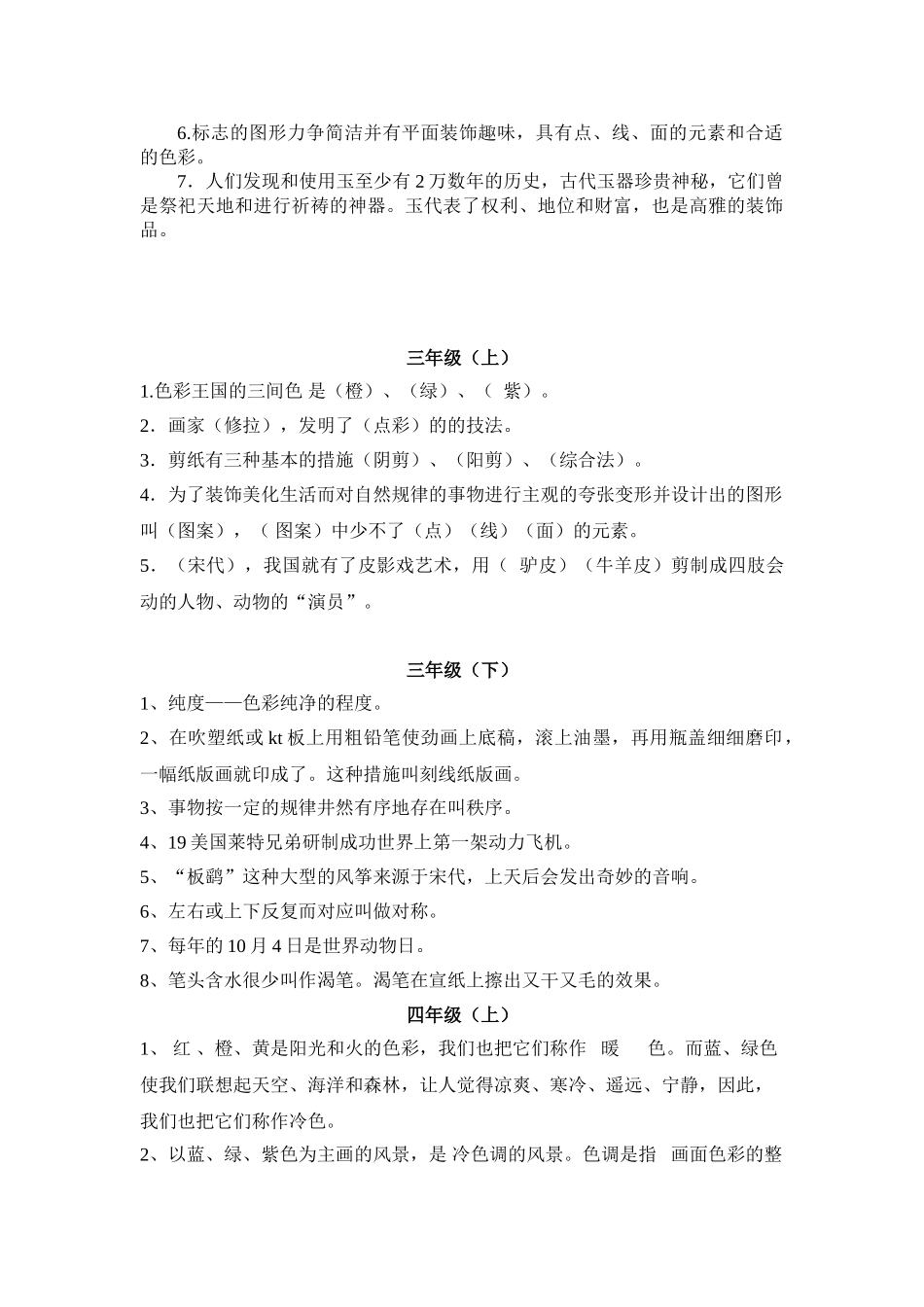 2025年1-6年级美术知识点_第2页