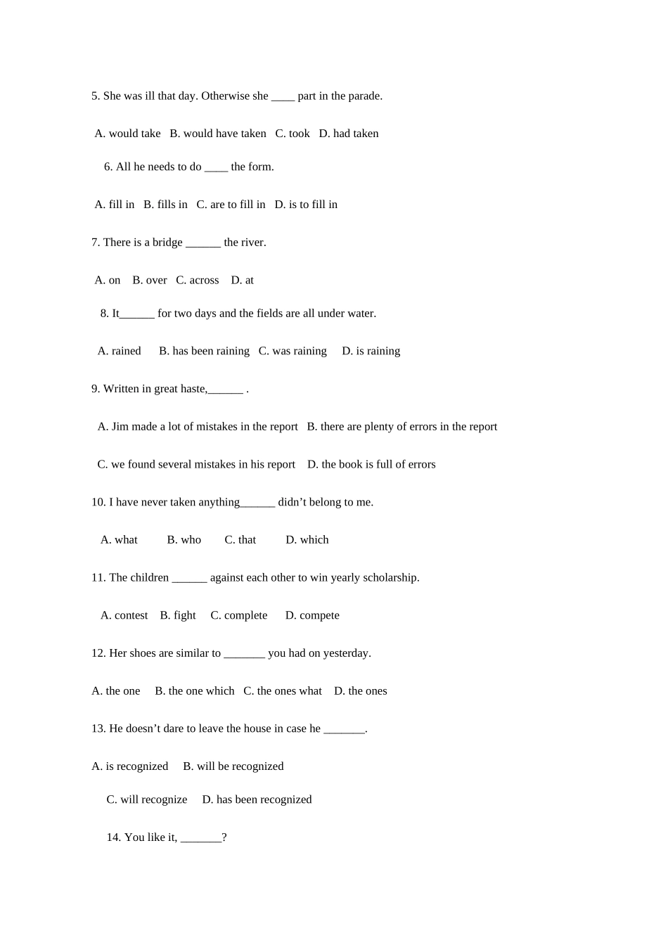 2025年成考英语试卷_第2页