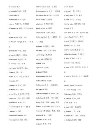 2025年英语四六级常用固定搭配