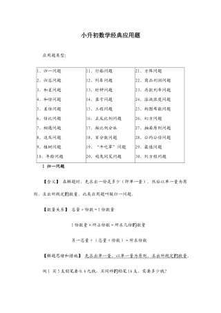 2025年小升初数学典型应用题可用