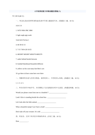 2025年小升初英语复习冲刺试题